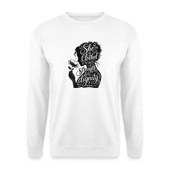 Silhouette de Force et de Dignité - Sweat-shirt Unisexe - blanc - Devant
