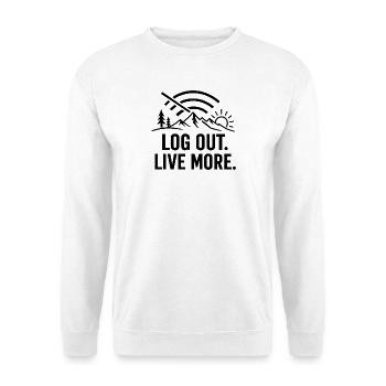 Log Out, Live More Outdoors - Unisex Sweatshirt - white - Front