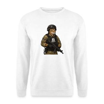 Ukraine Cat avec écusson NAFO - Sweat-shirt Unisexe - blanc - Devant