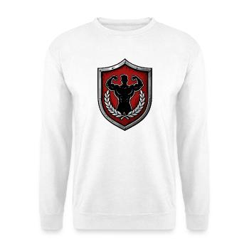 Power Shield Muscle Power Emblem - Unisex Sweatshirt - white - Front