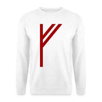 Fehu Rune Red – Viking Futhark Norse - Sweat-shirt Unisexe - blanc - Devant