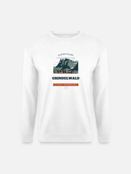 Reiseabzeichen des Gletscherdorfes Grindelwald - Unisex Pullover - Weiß