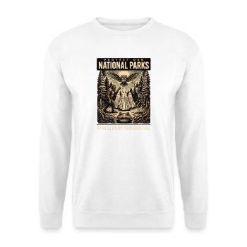 Paranormale Parks Waldgeister - Unisex Pullover - Weiß - Vorne - Alina (178cm) & Michal (187cm)