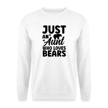 Bär Tante Spruch - Unisex Pullover - Weiß - Vorne - Alina (178cm) & Michal (187cm)