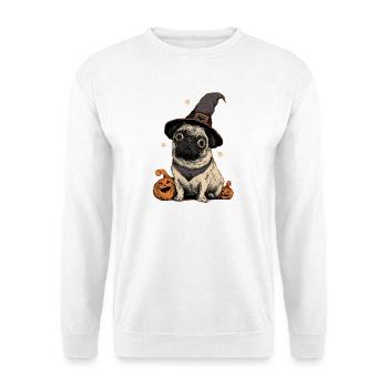 Mops Halloween - Unisex Pullover - Weiß - Vorne - Alina (178cm) & Michal (187cm)