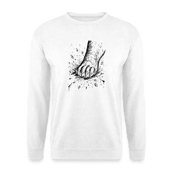 Bärentatze - Unisex Pullover - Weiß - Vorne - Alina (178cm) & Michal (187cm)