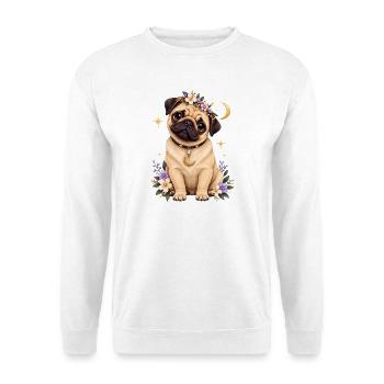 Mops Hund süßer Mops niedlicher Mops - Unisex Pullover - Weiß - Vorne - Alina (178cm) & Michal (187cm)