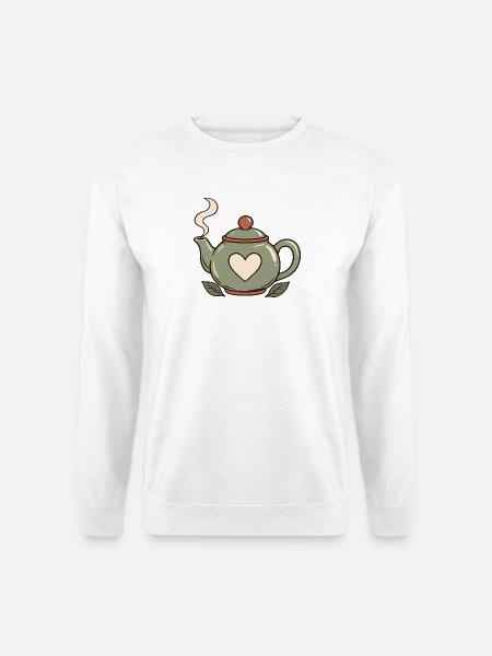 Tee und Zitrone – Teekanne - Unisex Pullover - Weiß