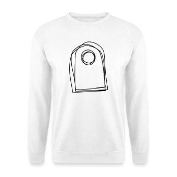 Flaschenanhänger handgezeichnet - Unisex Pullover - Weiß - Vorne - Alina (178cm) & Michal (187cm)