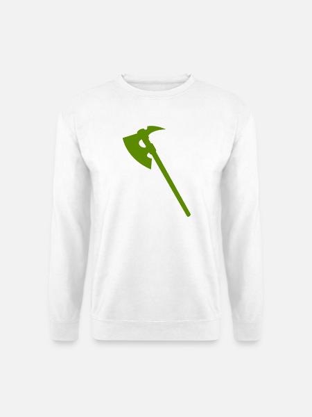 Grüne Axt Silhouette - Unisex Pullover - Weiß