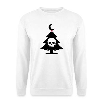 Totenkopf Weihnachtsbaum Logo - Unisex Pullover - Weiß - Vorne - Alina (178cm) & Michal (187cm)
