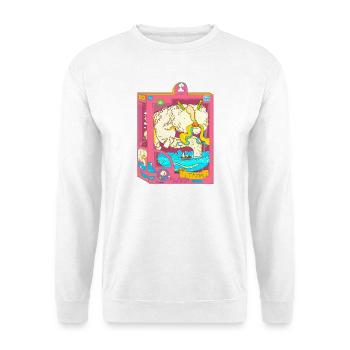 Der Drache und das Boot - Unisex Pullover - Weiß - Vorne - Alina (178cm) & Michal (187cm)