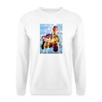 Foto Ente Sonnenstrahlen Motiv von Jörg Langhans - Unisex Pullover - Weiß - Vorne - Alina (178cm) & Michal (187cm)