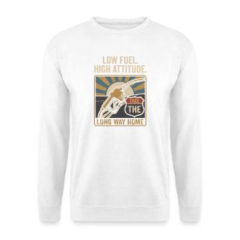 Fuel Freedom Vintage Roadtrip High Attitude - Unisex Pullover - Weiß - Vorne - Alina (178cm) & Michal (187cm)