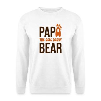 Papá Oso: El Real Daddy - Unisex Pullover - Weiß - Vorne - Alina (178cm) & Michal (187cm)