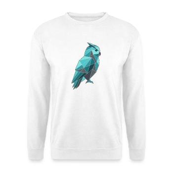 Poly Stil Eule - Unisex Pullover - Weiß - Vorne - Alina (178cm) & Michal (187cm)