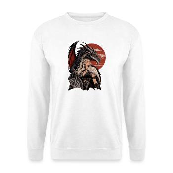 Ästhetik Nordische Drachenkönigin - Unisex Pullover - Weiß - Vorne - Alina (178cm) & Michal (187cm)
