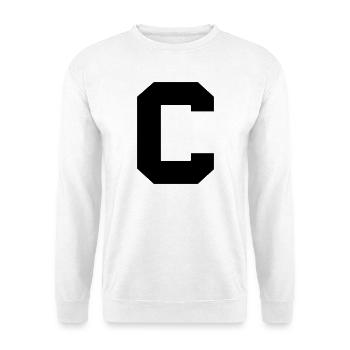 C - Unisex Pullover - Weiß - Vorne - Alina (178cm) & Michal (187cm)