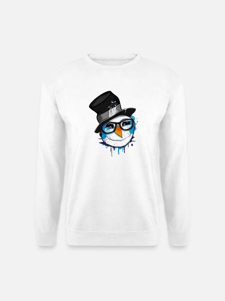Snowman with nerd glasses - Unisex Sweatshirt - white