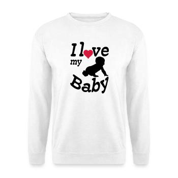 J’aime mon bébé, mon enfant, ma naissance, mes parents, mon cadeau - Sweat-shirt Unisexe - blanc - Devant