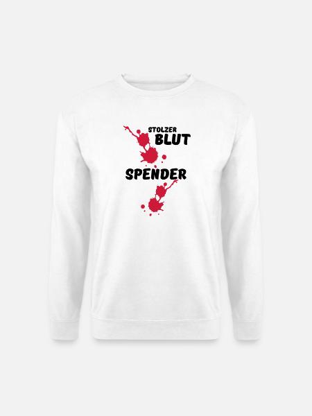 Stolzer Blutspender Blut Spende Geschenk Medizin - Unisex Pullover - Weiß