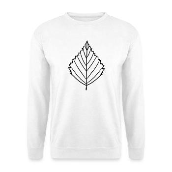 kontur birke blatt baum pflanze form clipart desig - Unisex Pullover - Weiß - Vorne