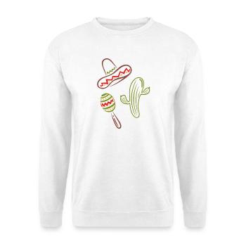 Mexiko Cinco De Mayo Kaktus Sombrero - Unisex Pullover - Weiß - Vorne