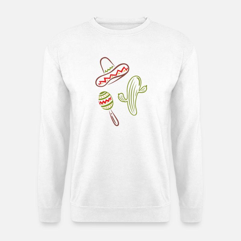 Mexico Cinco De Mayo Cactus Sombrero - Unisex Sweatshirt - white