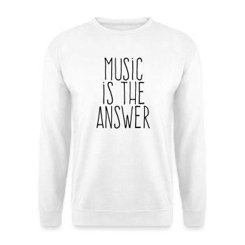 Music Is The Answer | Minimalist Hand-Drawn  - Unisex Sweatshirt - white - Front