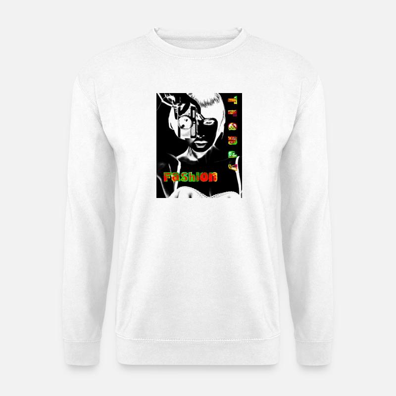 Stilvoller Modetrend mit futuristischem Look - Unisex Pullover - Weiß