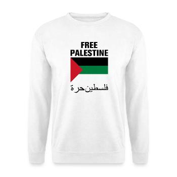 Palestine libre avec le drapeau - Sweat-shirt Unisexe - blanc - Devant