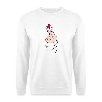 Doigt Cœur Amour - Sweat-shirt Unisexe - blanc - Devant