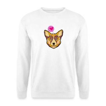 Geometrischer Hund mit Herz - Unisex Pullover - Weiß - Vorne