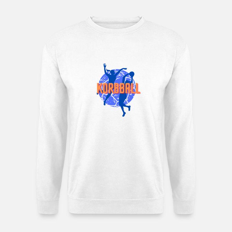 Korbball blaues Logo - Unisex Pullover - Weiß