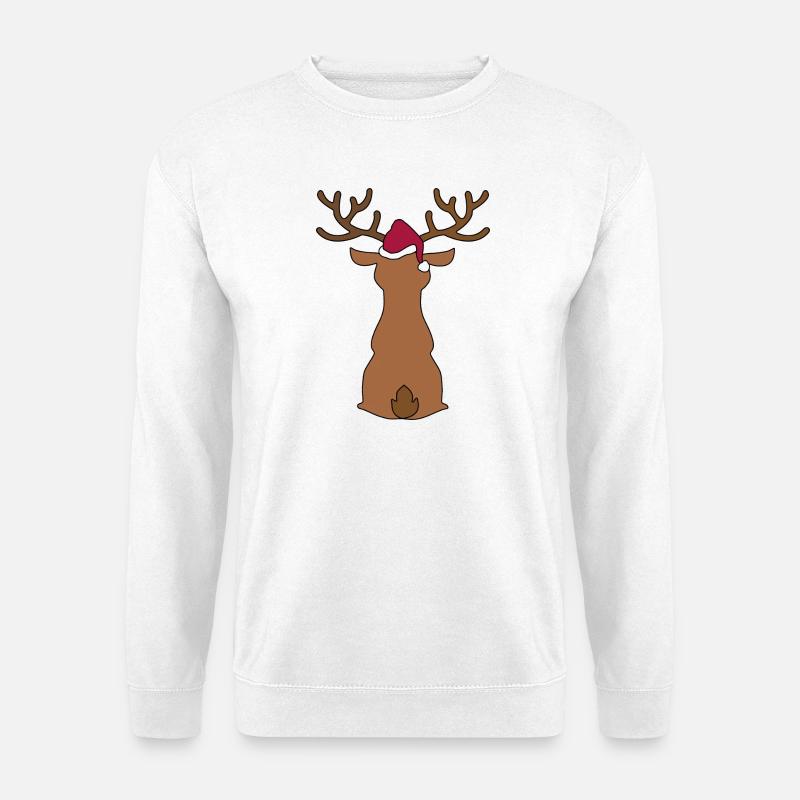 Funny moose for Christmas - Unisex Sweatshirt - white