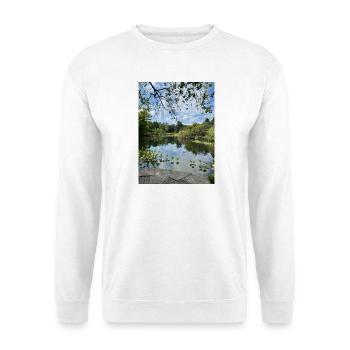 Spiegelsee im Waldrand - Unisex Pullover - Weiß - Vorne