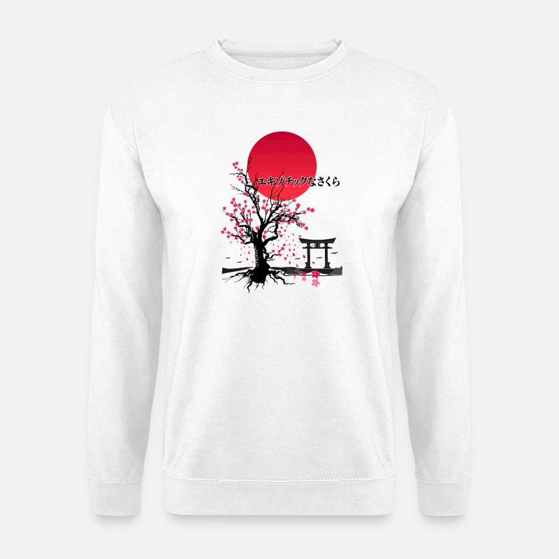 EXOTISCHES SAKURA TORII TOR - Unisex Pullover - Weiß
