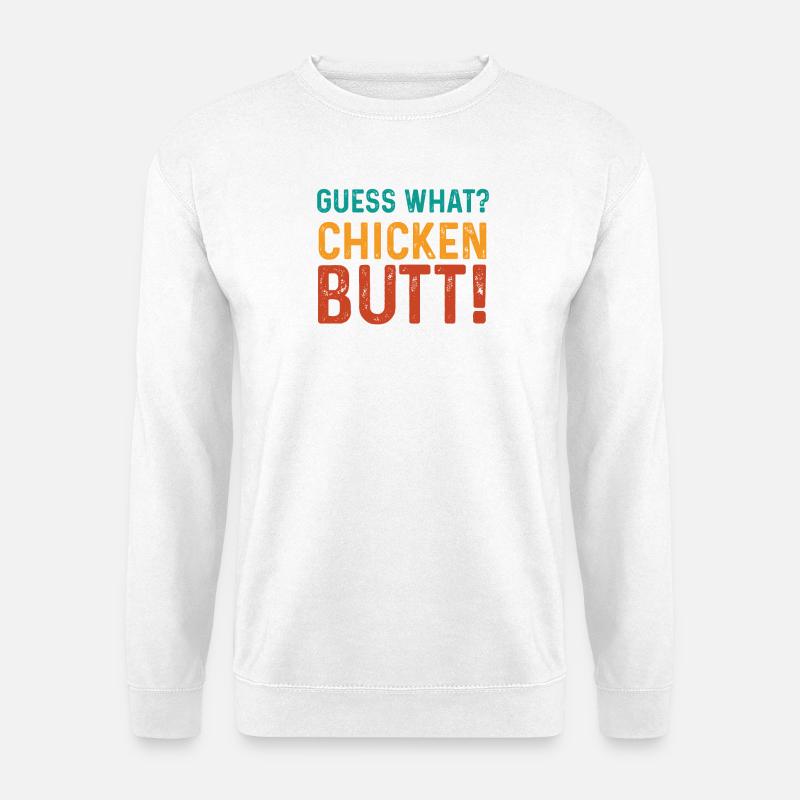 Humorvolles Chicken Butt Design - Unisex Pullover - Weiß