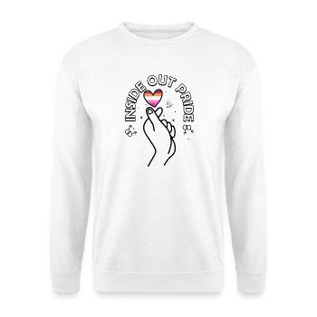 Cœur de la fierté dépouillé sur fond noir - Sweat-shirt Unisexe - blanc - Devant