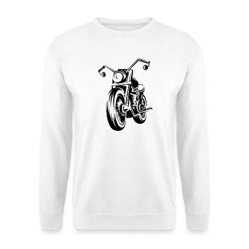 custom bike motorcycle rider illustration chopper - Unisex Sweatshirt - white - Front