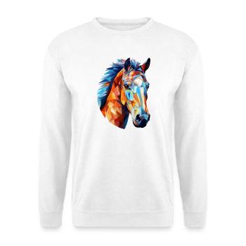 Pferd Polygon Pferdekopf Pferde - Unisex Pullover - Weiß - Vorne