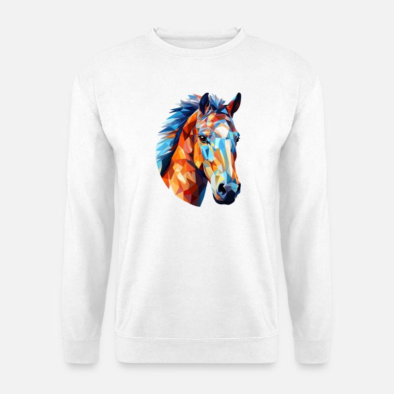 Cheval Polygone Tête De Cheval Chevaux - Sweat-shirt Unisexe - blanc