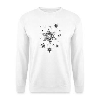 xmas Sterne Eiskristalle Symbol Weihnachten Schnee - Unisex Pullover - Weiß - Vorne