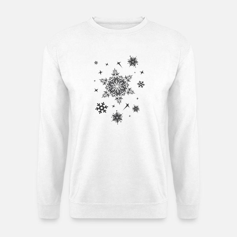 xmas Sterne Eiskristalle Symbol Weihnachten Schnee - Unisex Pullover - Weiß