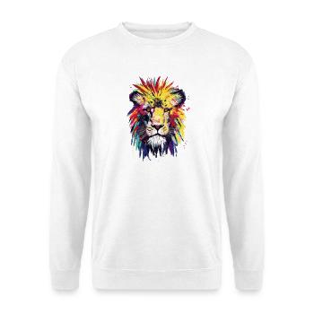Aquarelle de Lion - Sweat-shirt Unisexe - blanc - Devant