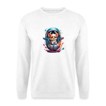 Chiot de l’espace en combinaison spatiale - Sweat-shirt Unisexe - blanc - Devant