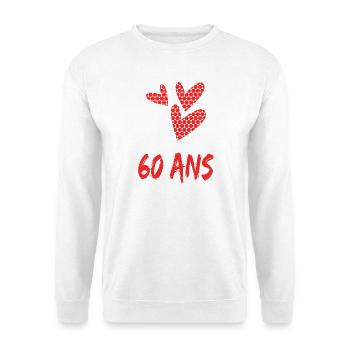 60. 60 YEARS. 60th ANNIVERSARY. 60TH BIRTHDAY. - Unisex Sweatshirt - white - Front