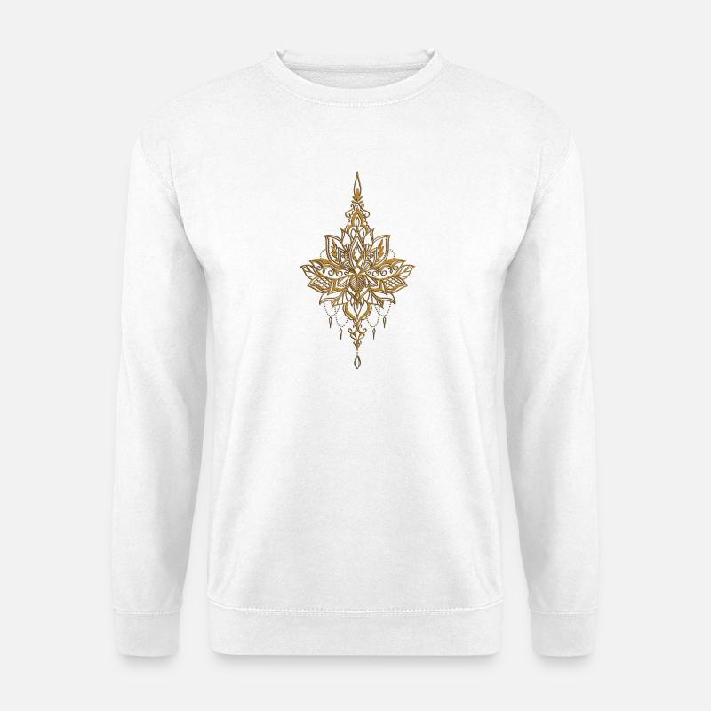 Edle goldene Lotusblume - Unisex Pullover - Weiß
