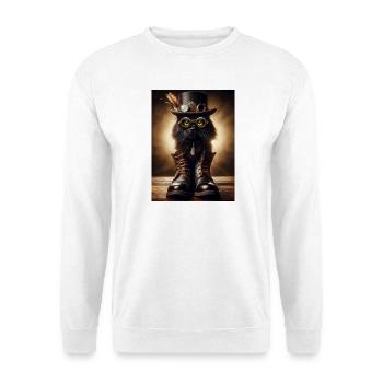 Chat noir Steampunk avec accessoires élégants - Sweat-shirt Unisexe - blanc - Devant