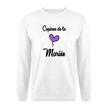 GERADE VERHEIRATET. Junggesellinnenabschied. VALENTINSTAG. PAAR - Unisex Pullover - Weiß - Vorne